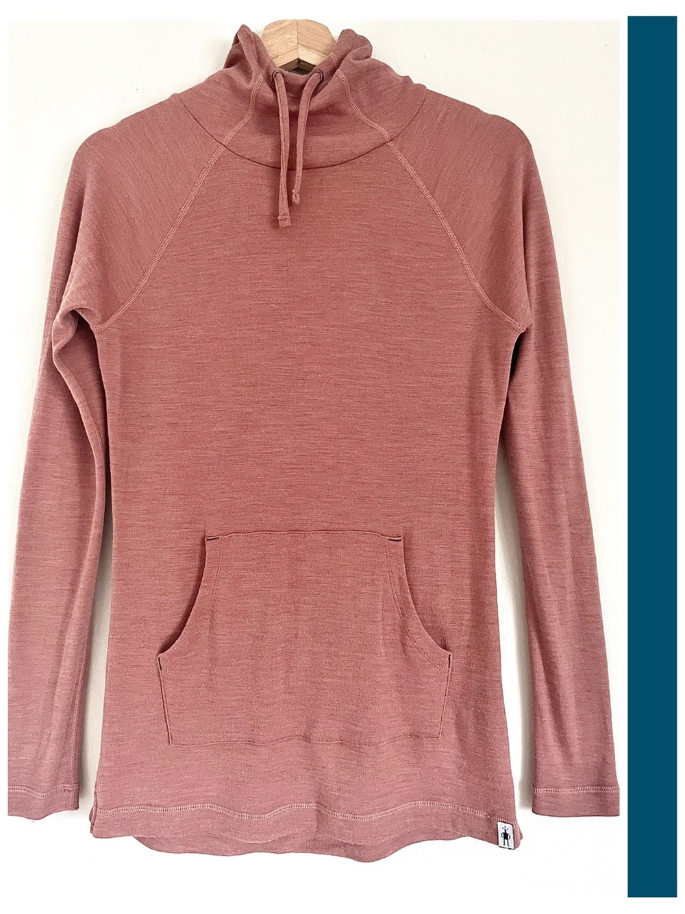 Smartwool Thermal Merino Drape Neck Hoodie in Rosewood S EUC Sporty Fan Favorite